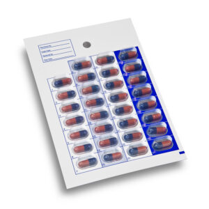 SureMed Cold Seal Two Piece 31-Day Single Dose Medication Blister Card - 100 Cards & 100 Blisters
