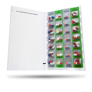 SureMed 7-Day, 4-Pass (4-doses per Day) Disposable Multi-Med Blister Card with 100 Cards & 100 Blisters