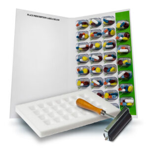 SureMed 31-Day Multi-Med Disposable Blister Card Starter Kit with 26 Cards & Blisters, Sealing Template and Roller